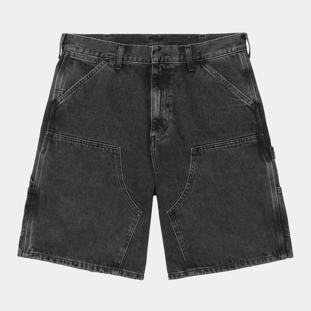 CARHARTT WIP Double Knee Short - Black Stone Washed