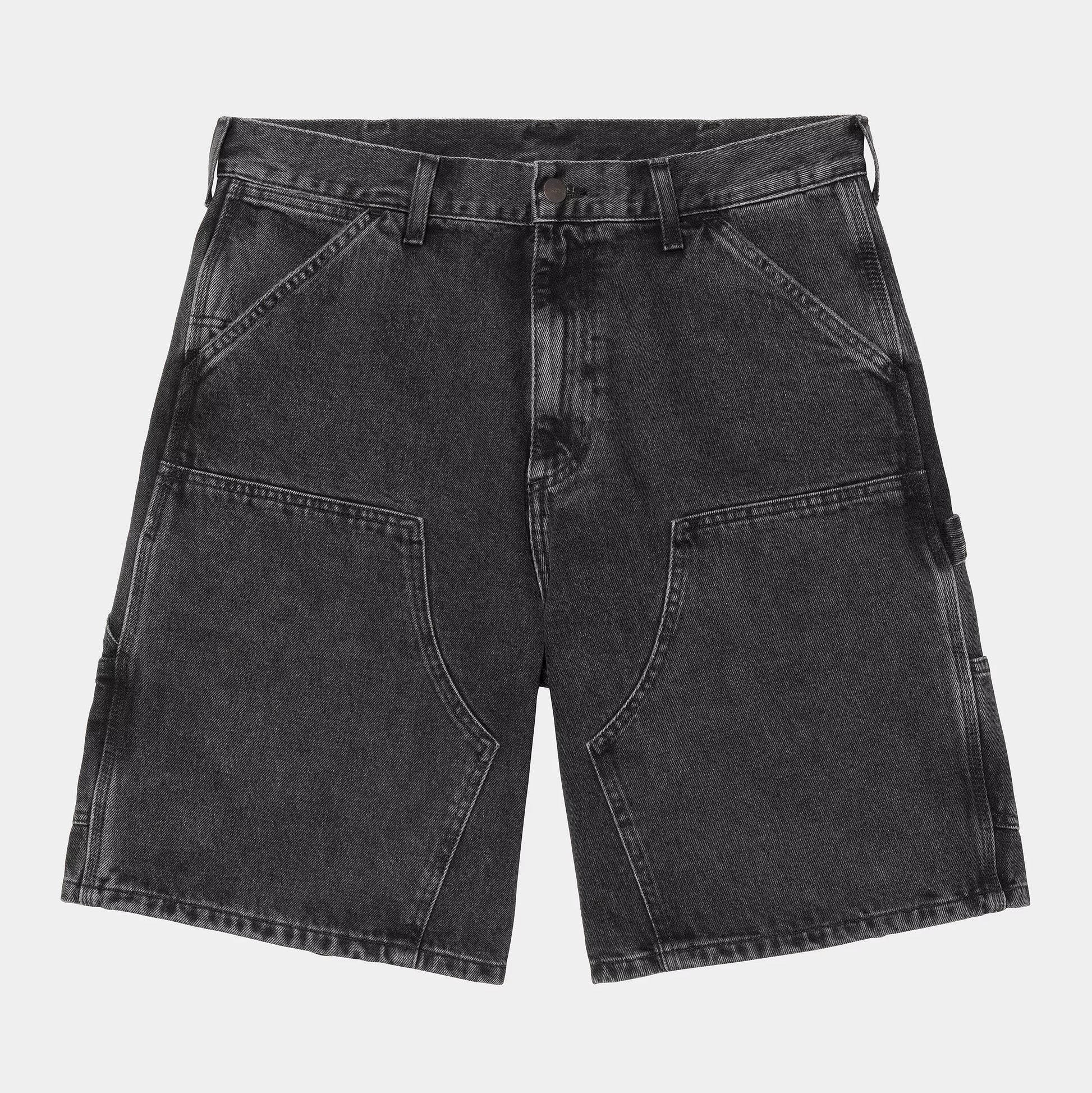 CARHARTT WIP Double Knee Short - Black Stone Washed