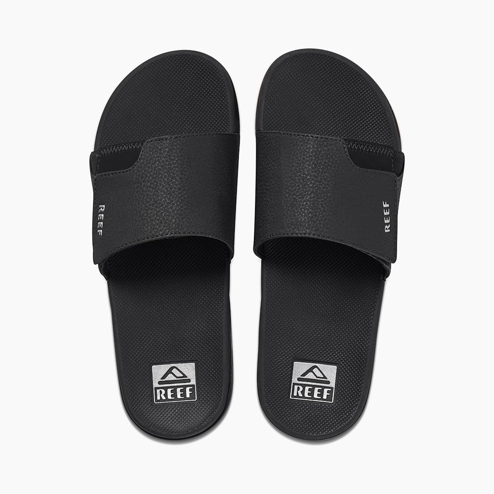 REEF FANNING SLIDE - Black Silver
