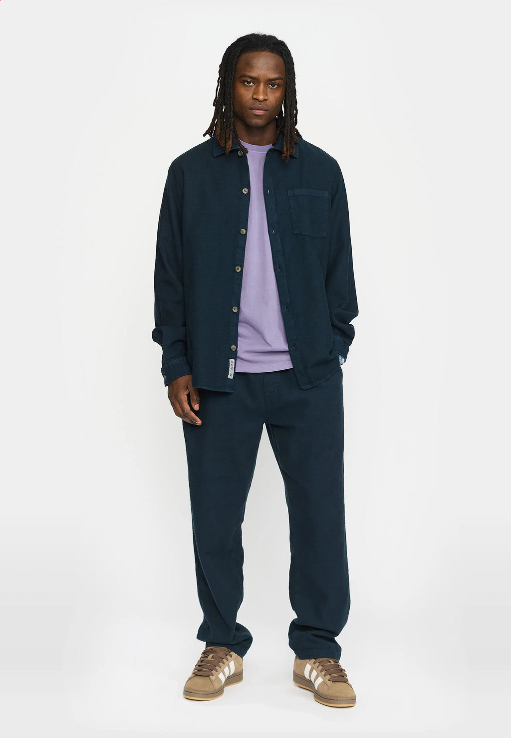 REVOLUTION Casual L/S Shirt - Navy