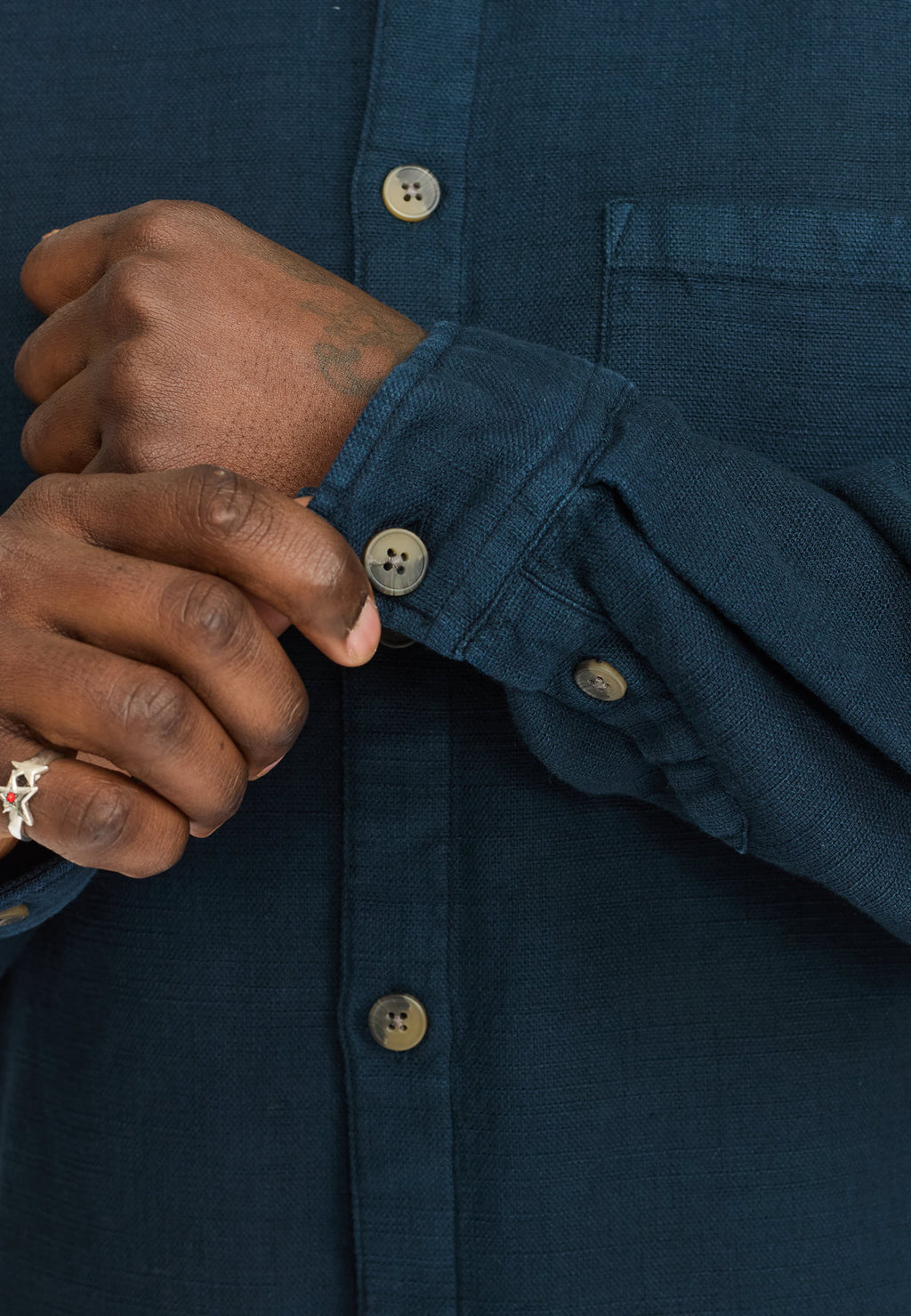 REVOLUTION Casual L/S Shirt - Navy