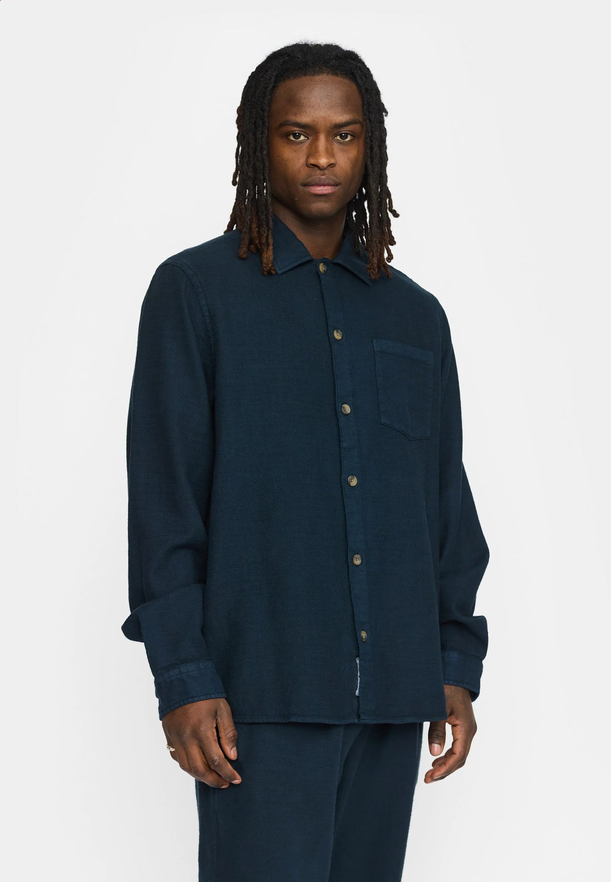 REVOLUTION Casual L/S Shirt - Navy