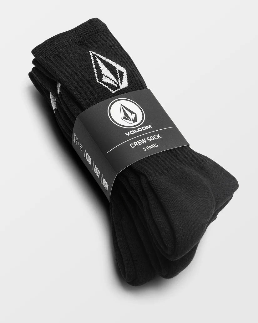 VOLCOM FULL STONE SOCKS 3-PACK - BLACK - FREESTYLE LLORET