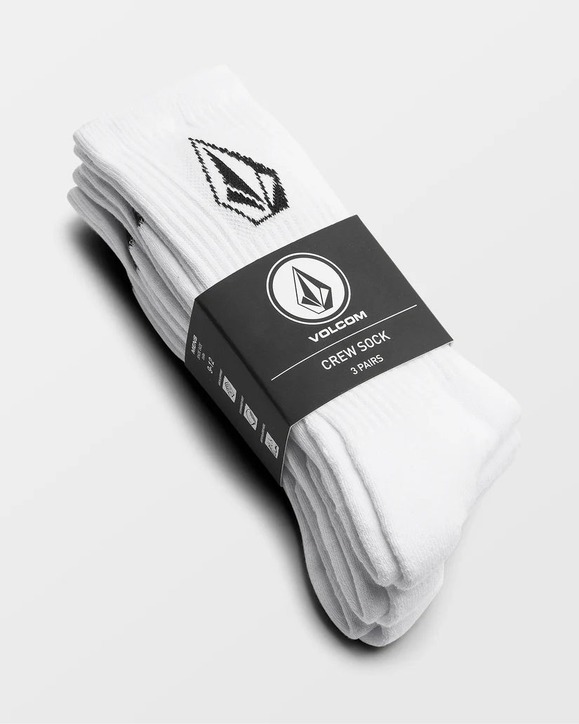 VOLCOM FULL STONE SOCKS 3-PACK - White - FREESTYLE LLORET