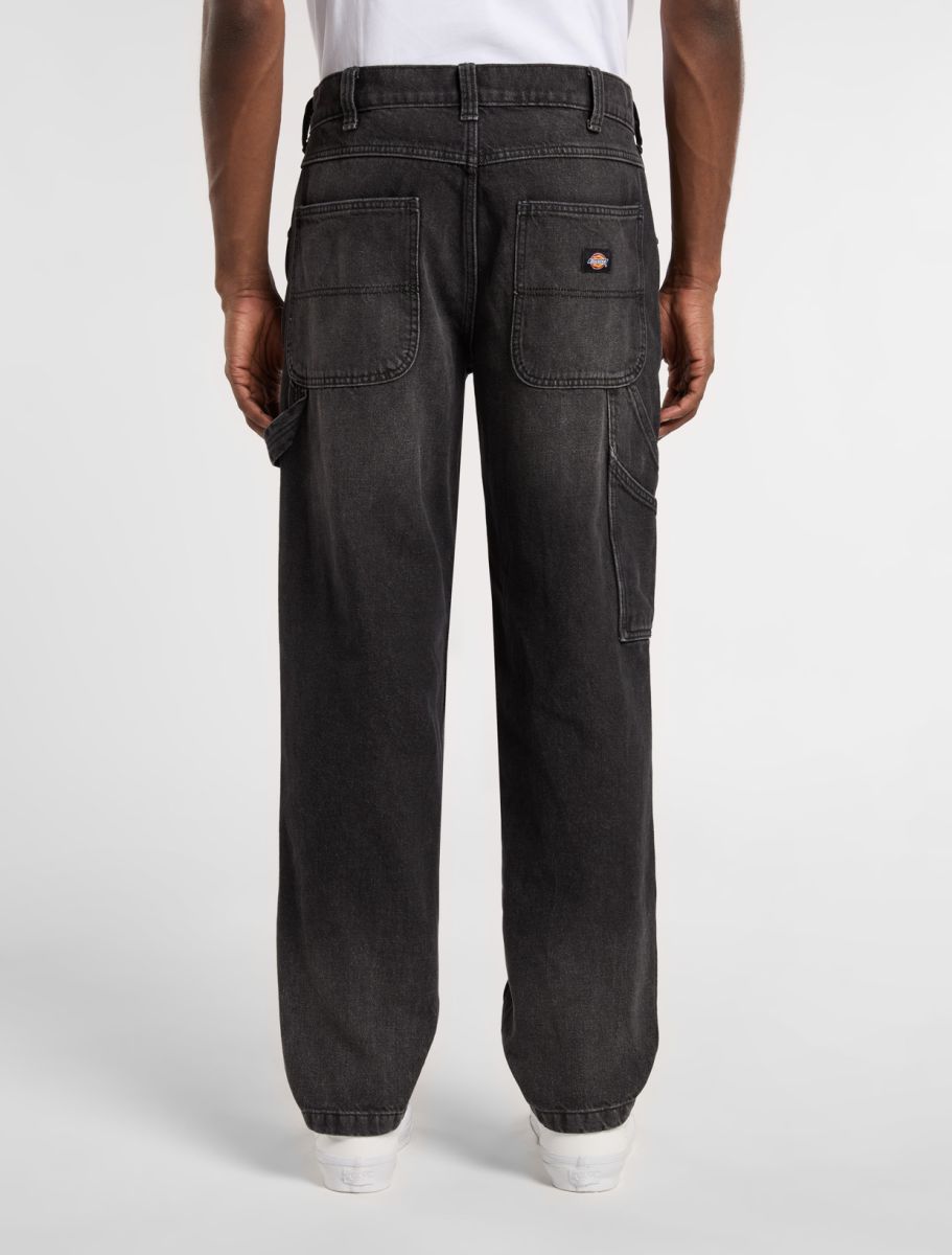 DICKIES GARYVILLE DENIM PANT - Black Wash Faded