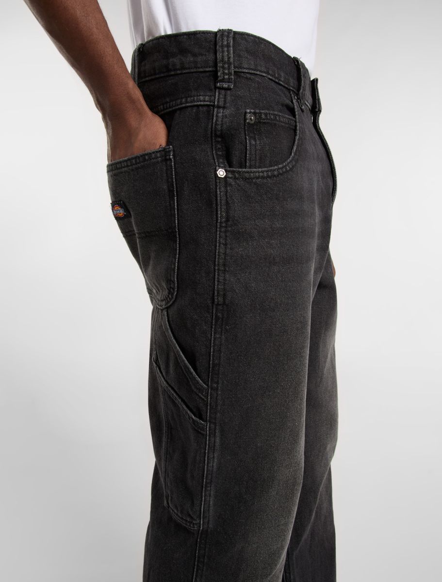 DICKIES GARYVILLE DENIM PANT - Black Wash Faded