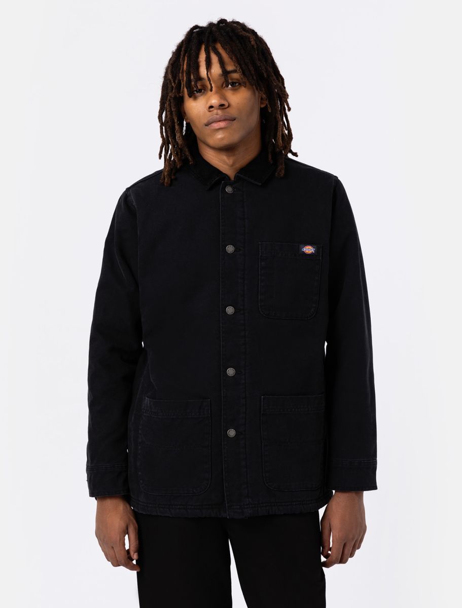 DICKIES Duck Canvas Chore Jacket - Stone Black Wash