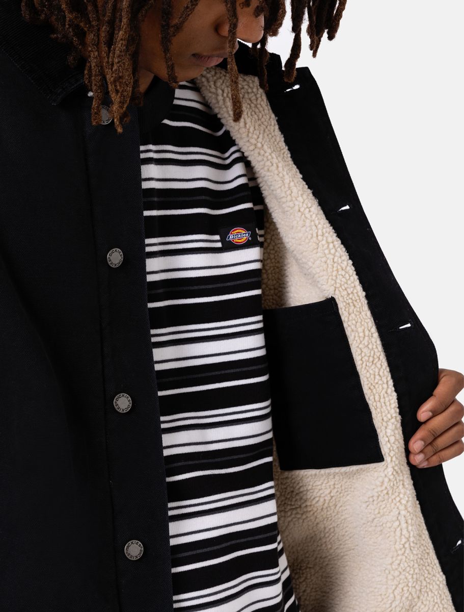 DICKIES Duck Canvas Chore Jacket - Stone Black Wash