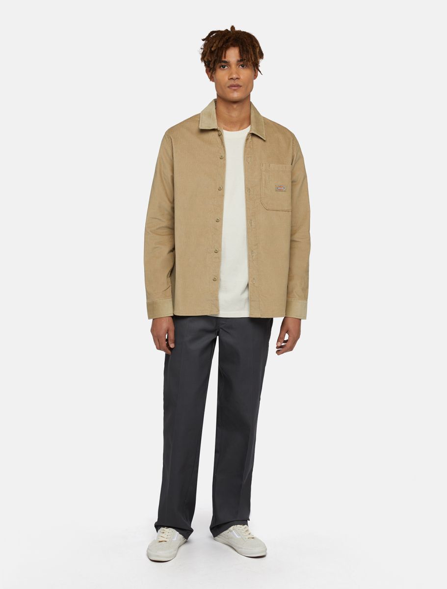 DICKIES CORDUROY L/S SHIRT - Khaki