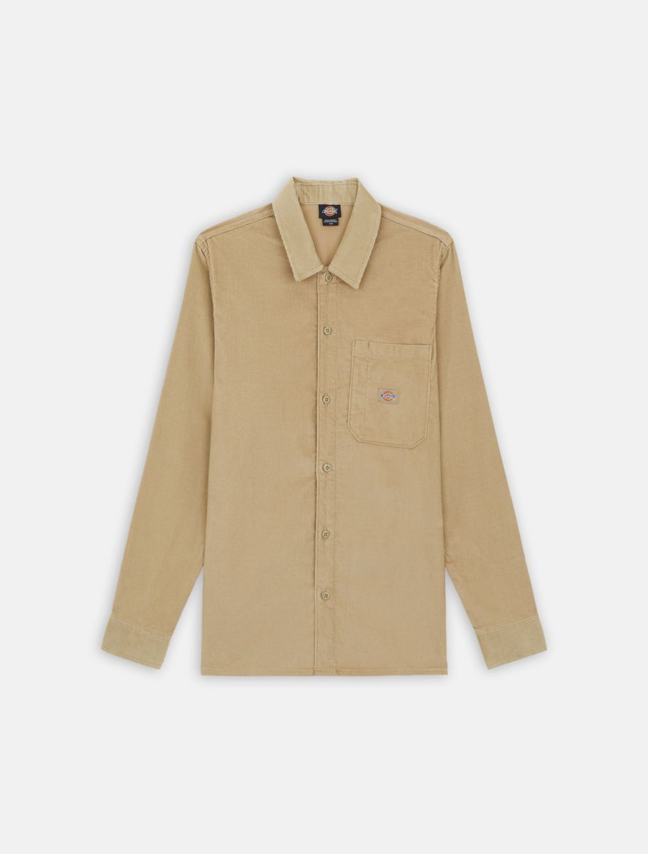 DICKIES CORDUROY L/S SHIRT - Khaki