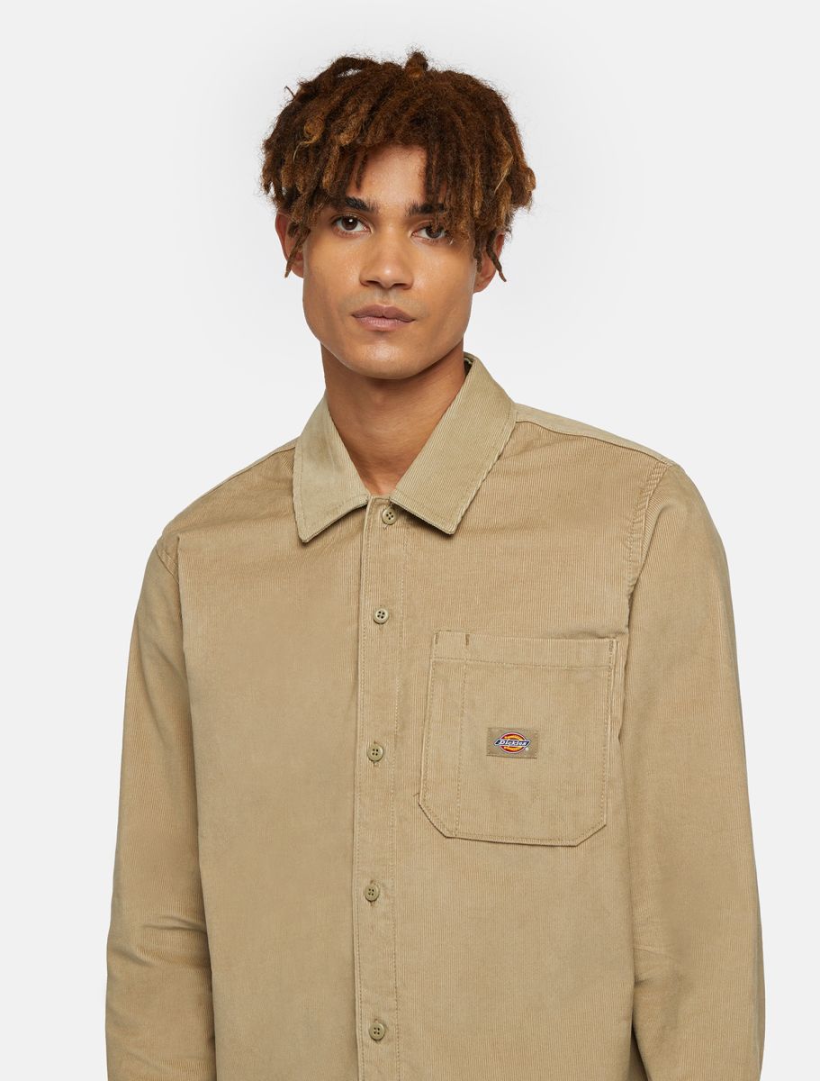 DICKIES CORDUROY L/S SHIRT - Khaki