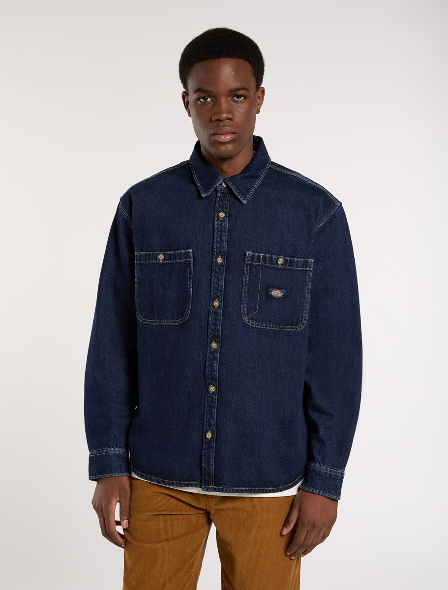 DICKIES MECHANIC DENIM LS SHIRT - Dark Blue