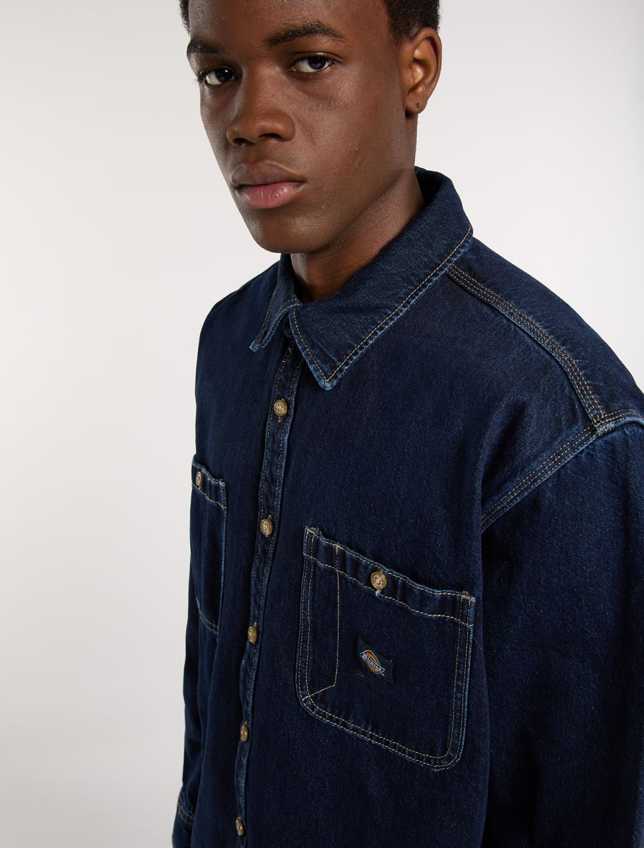 DICKIES MECHANIC DENIM LS SHIRT - Dark Blue