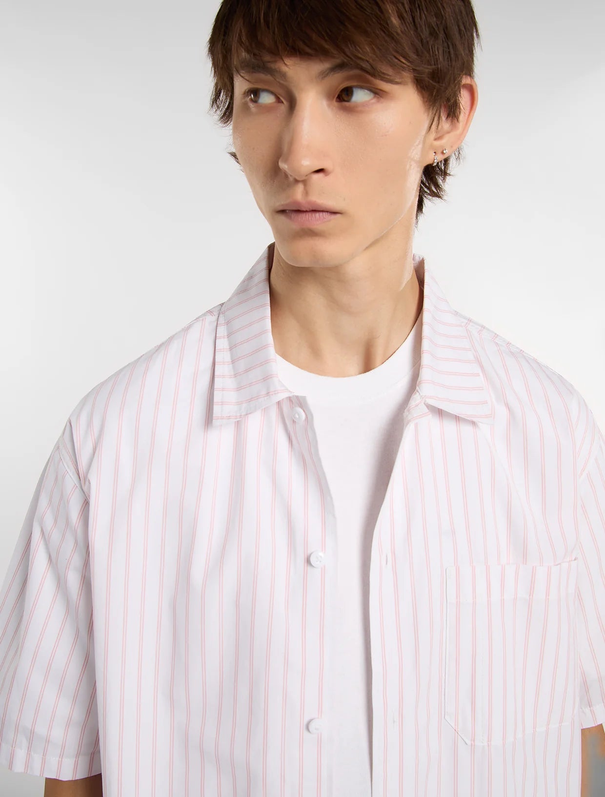 DICKIES Venedocia Stripes SS SHIRT - White