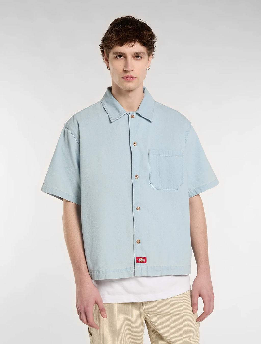 DICKIES Denim S/S SHIRT - Fog Blue