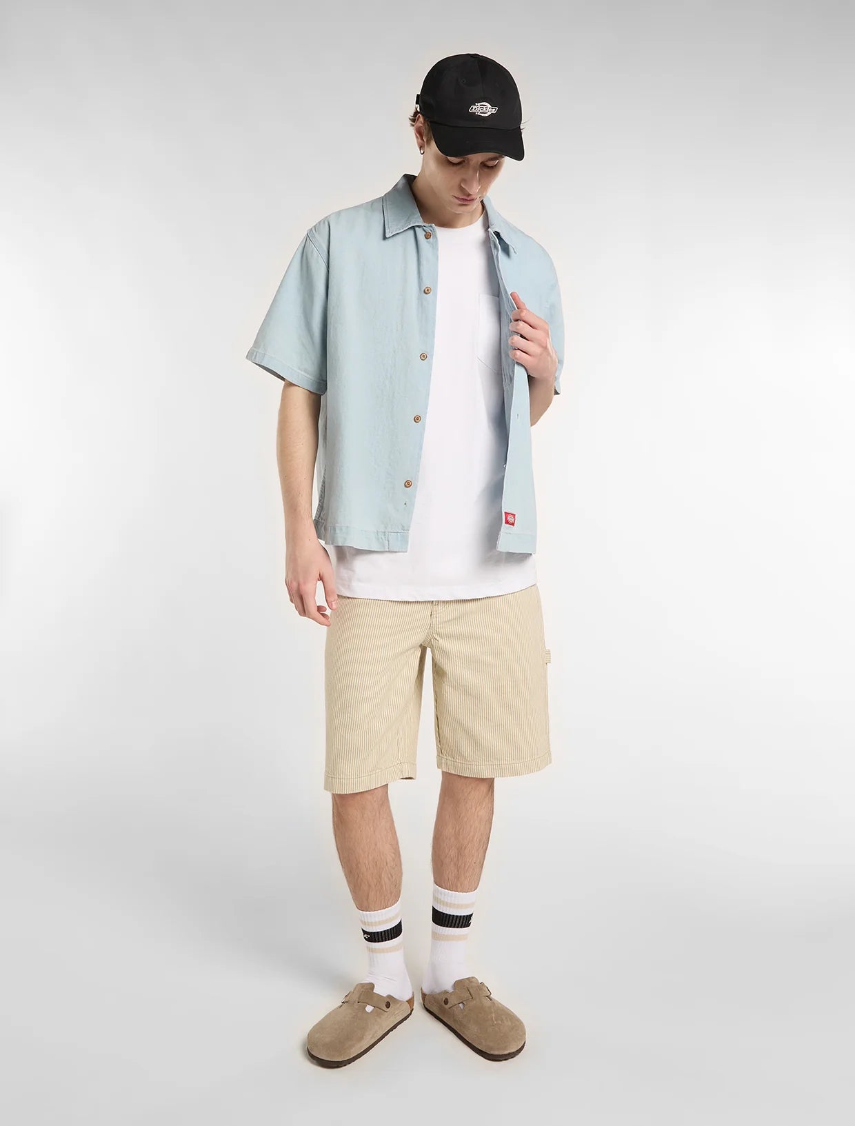 DICKIES Denim S/S SHIRT - Fog Blue