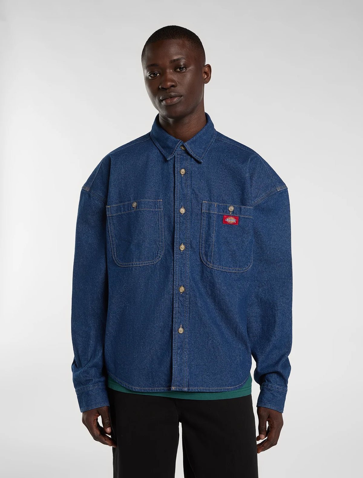 DICKIES Mechanic Denim L/S Shirt - Raw Blue