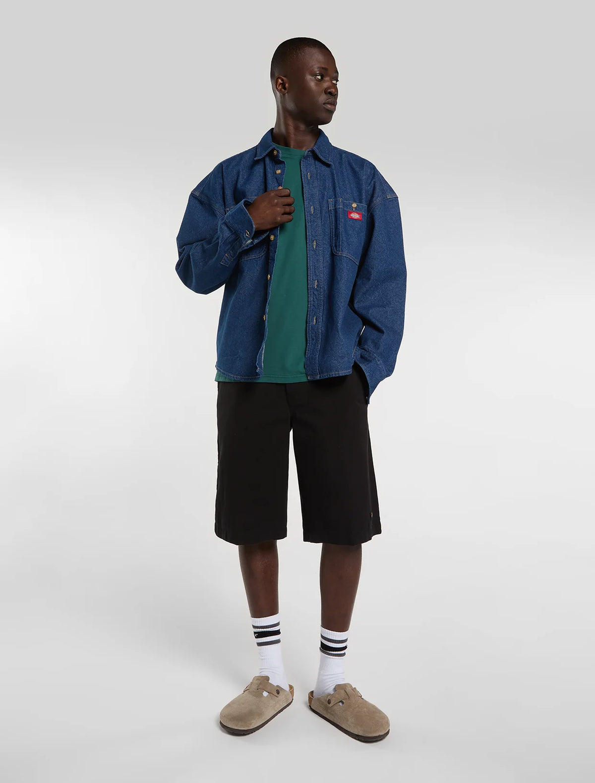 DICKIES Mechanic Denim L/S Shirt - Raw Blue