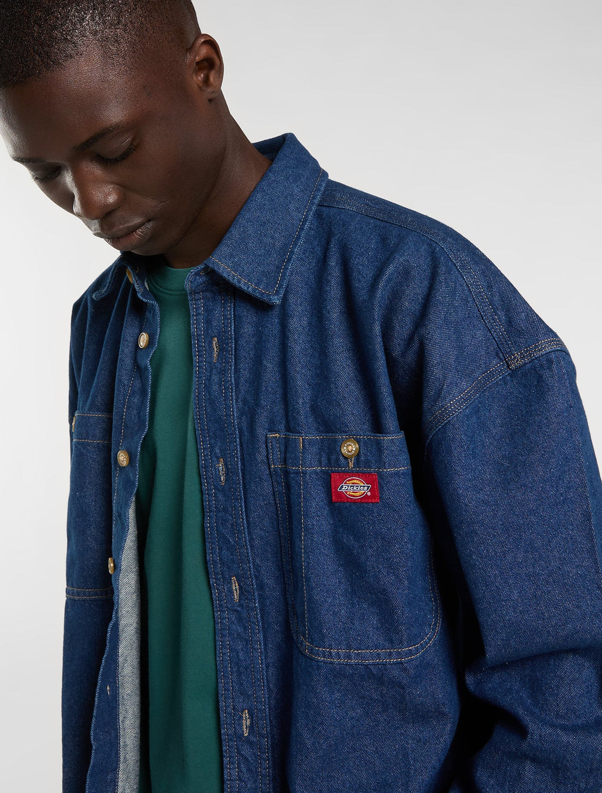DICKIES Mechanic Denim L/S Shirt - Raw Blue