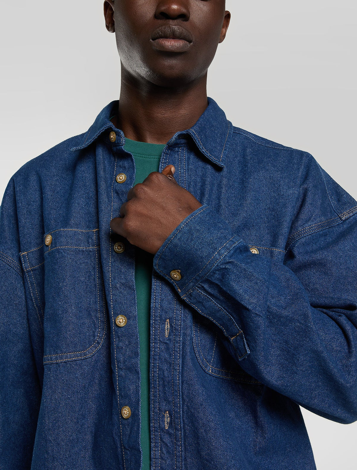DICKIES Mechanic Denim L/S Shirt - Raw Blue
