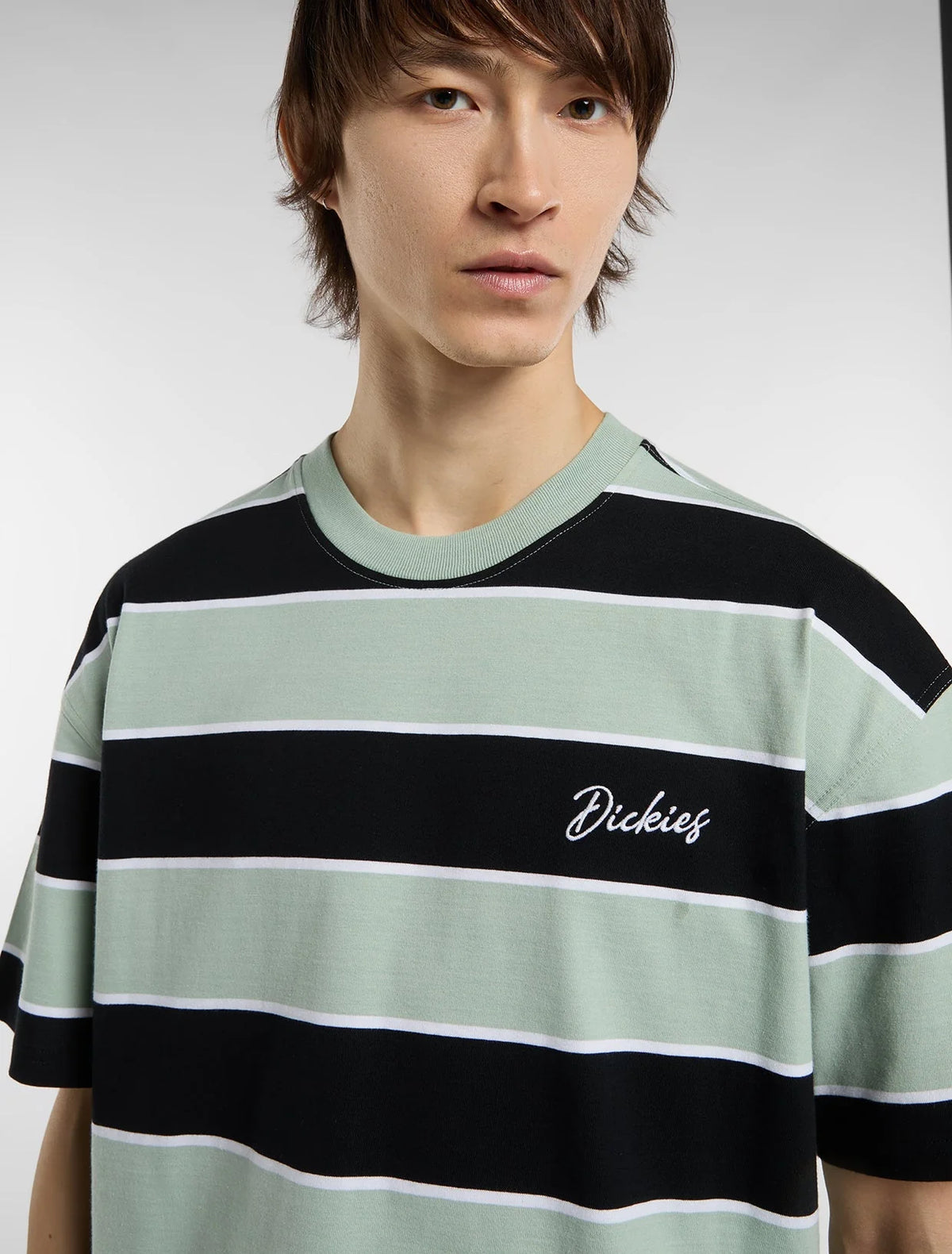 DICKIES EMBROIDERY STRIPES SS Tee - Jadeite Menta Black