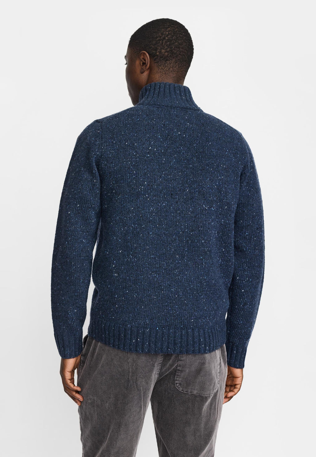 REVOLUTION Half Zip Knit Sweater - Navy Blue