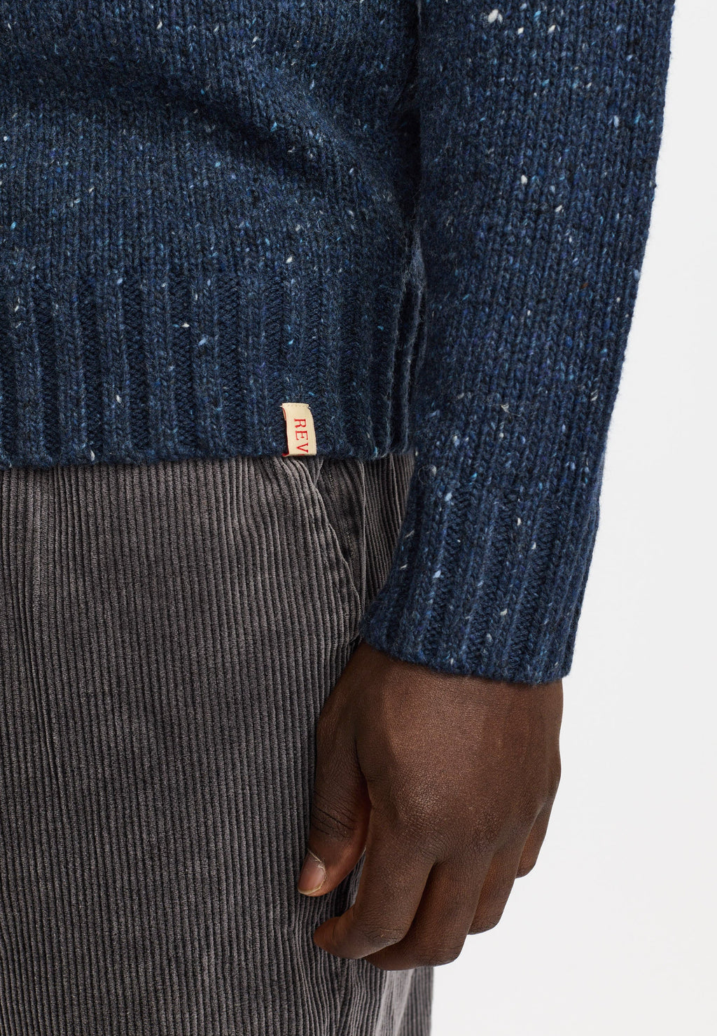REVOLUTION Half Zip Knit Sweater - Navy Blue