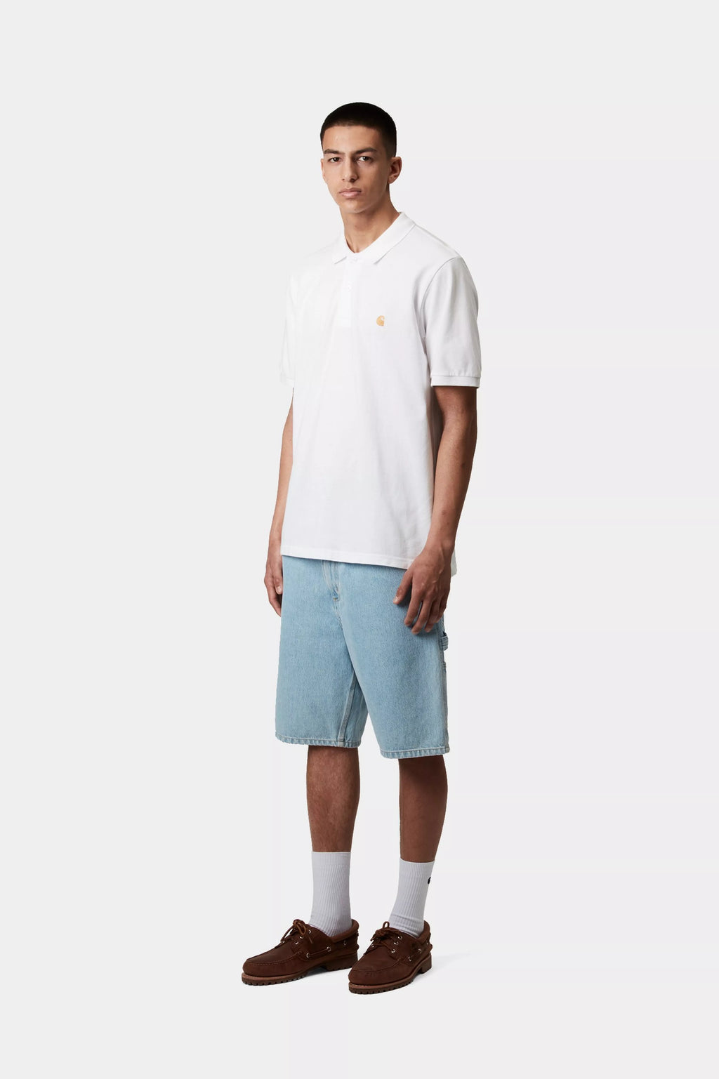 CARHARTT WIP S/S Chase Pique Polo - White Gold - FREESTYLE LLORET