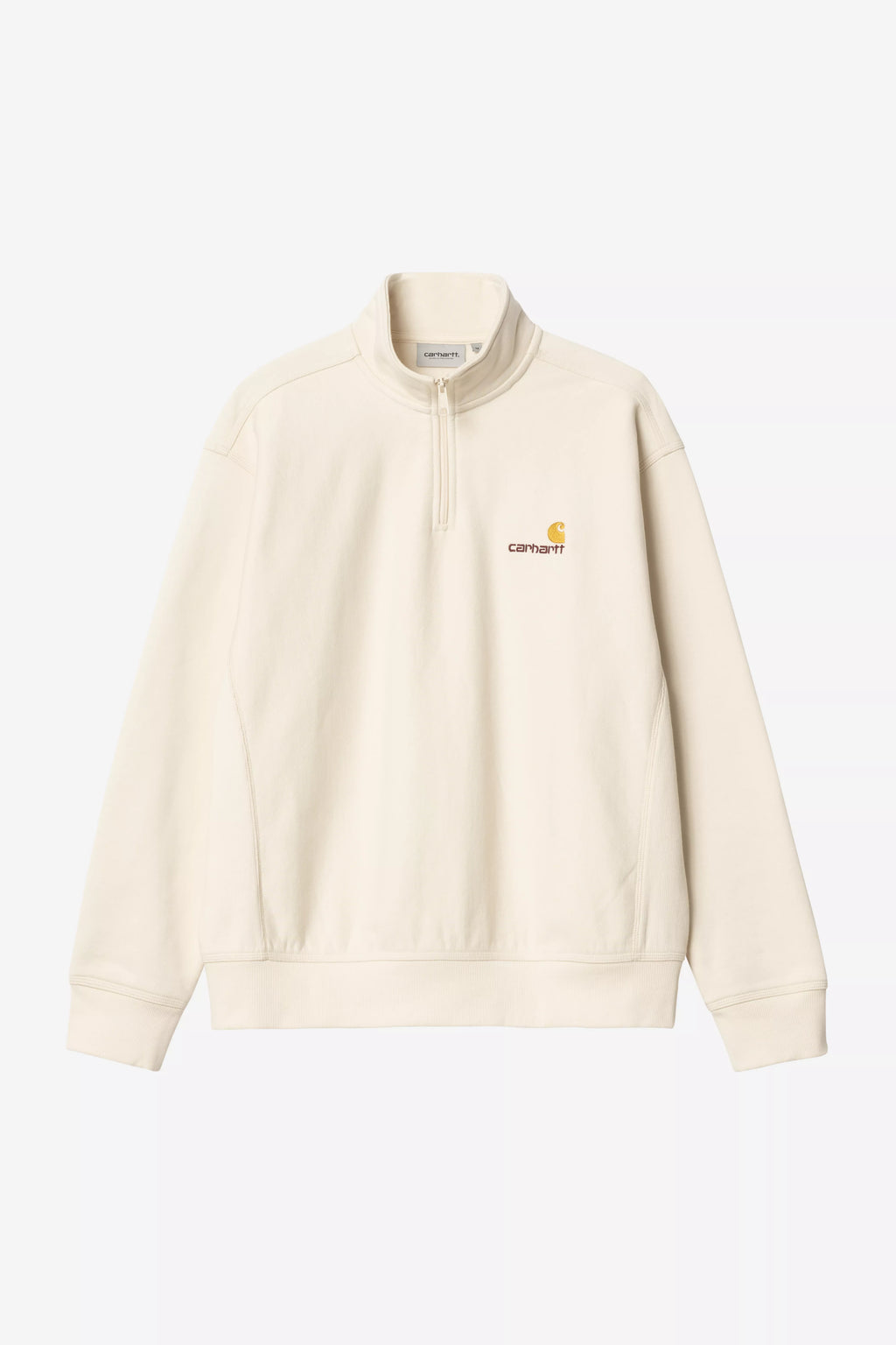 CARHARTT WIP Half Zip American Script Sweat - Natural