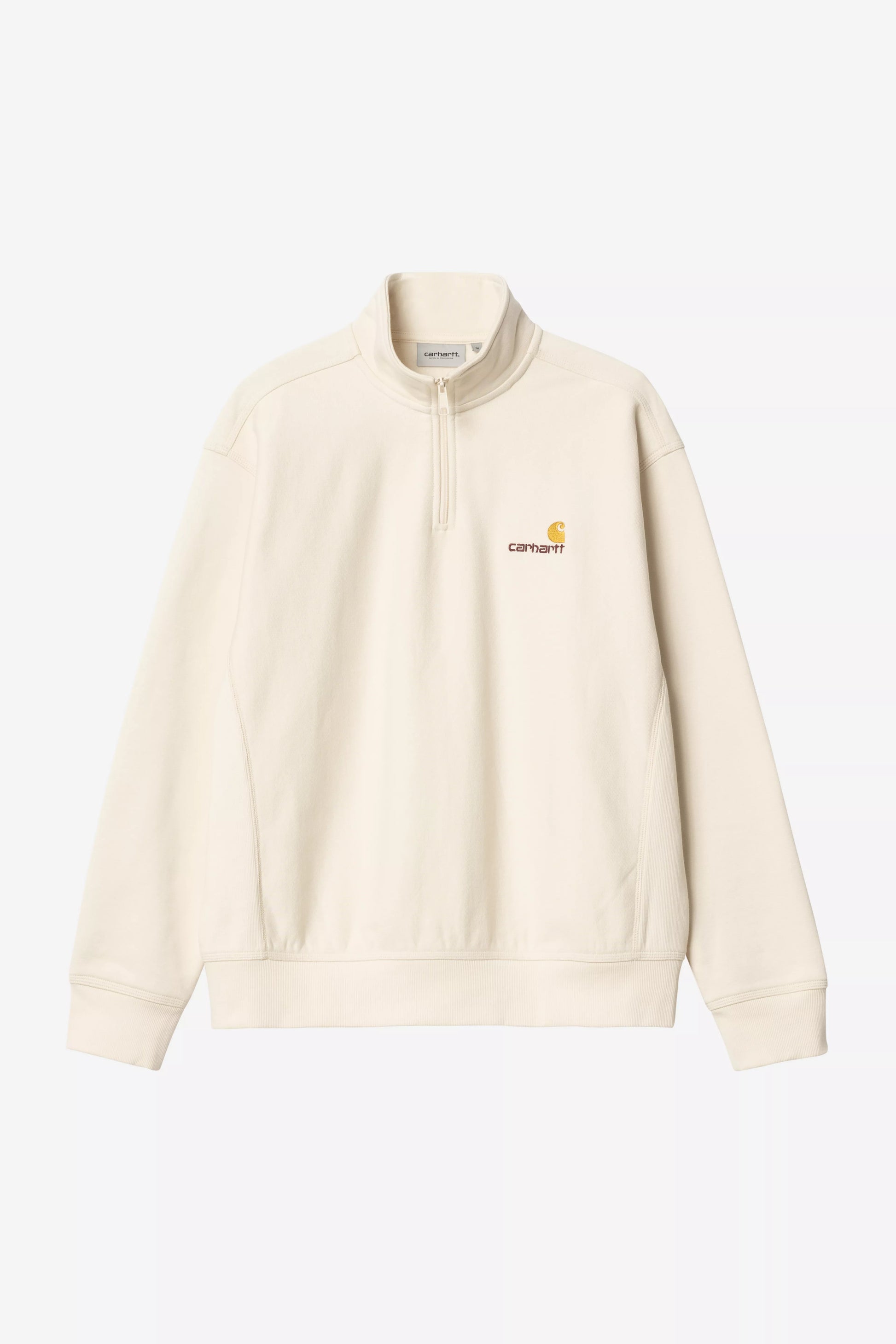 CARHARTT WIP Half Zip American Script Sweat - Natural