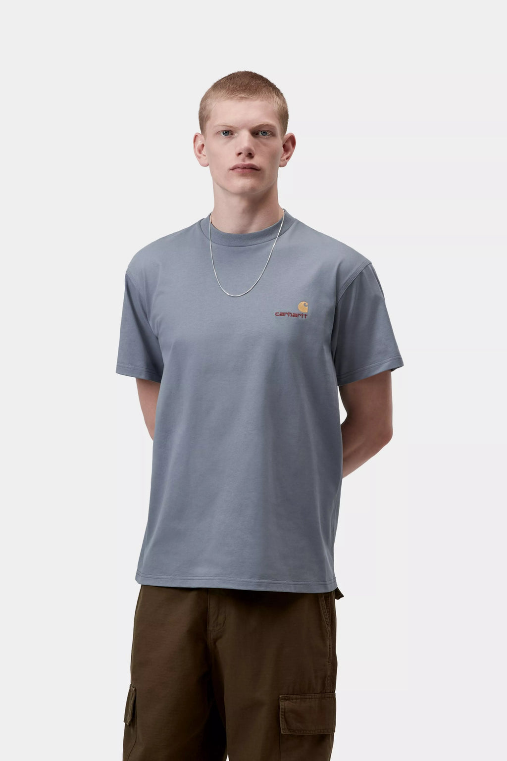 CARHARTT WIP S/S American Script T-Shirt - Shady Blue - FREESTYLE LLORET