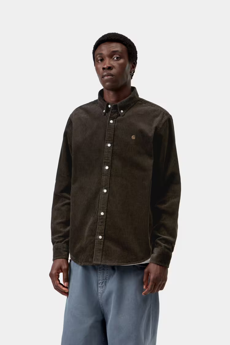 CARHARTT WIP L/S MADISON CORD SHIRT - Tobacco