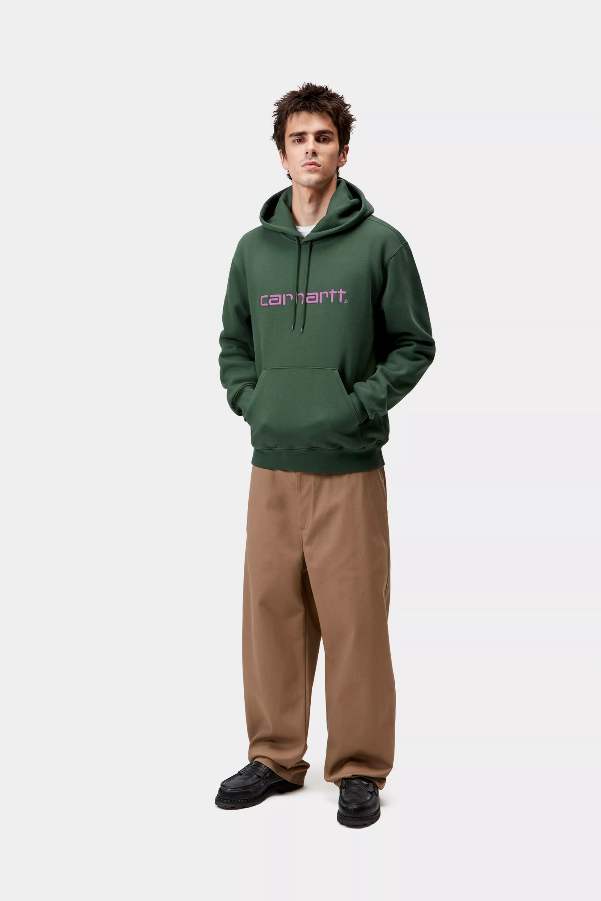 CARHARTT WIP HOODED CARHARTT SWEAT - Sycamore Tree / Phlox