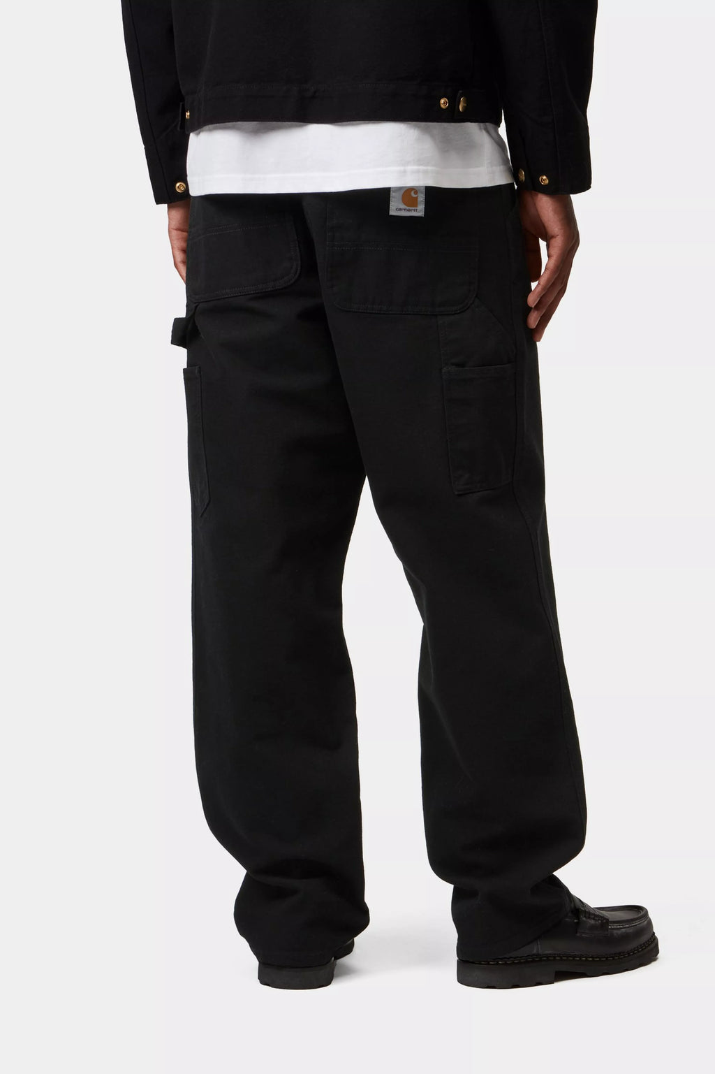 CARHARTT WIP Single Knee Pant - Dearborn Canvas Black, Rinsed