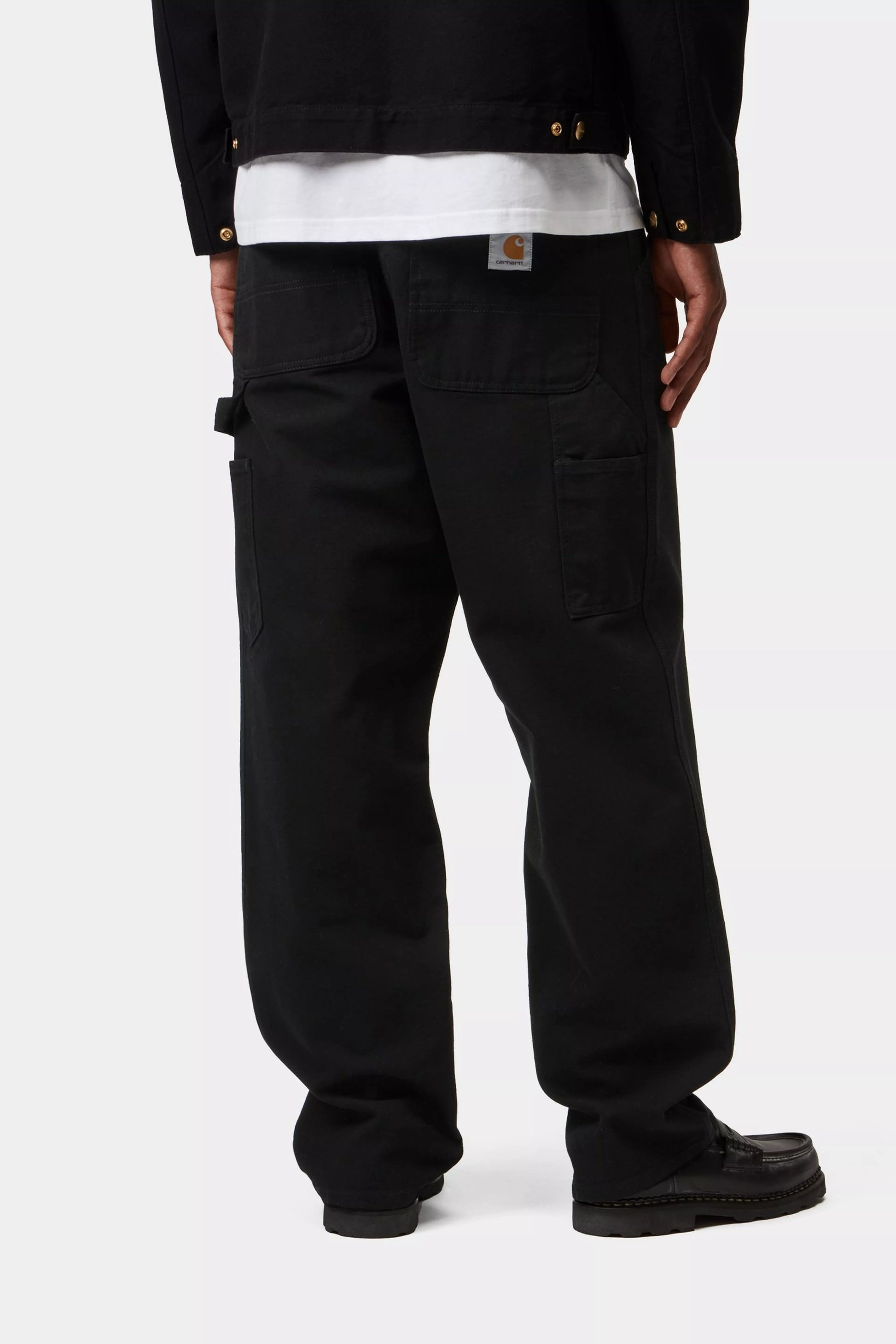 CARHARTT WIP Single Knee Pant - Dearborn Canvas Black, Rinsed