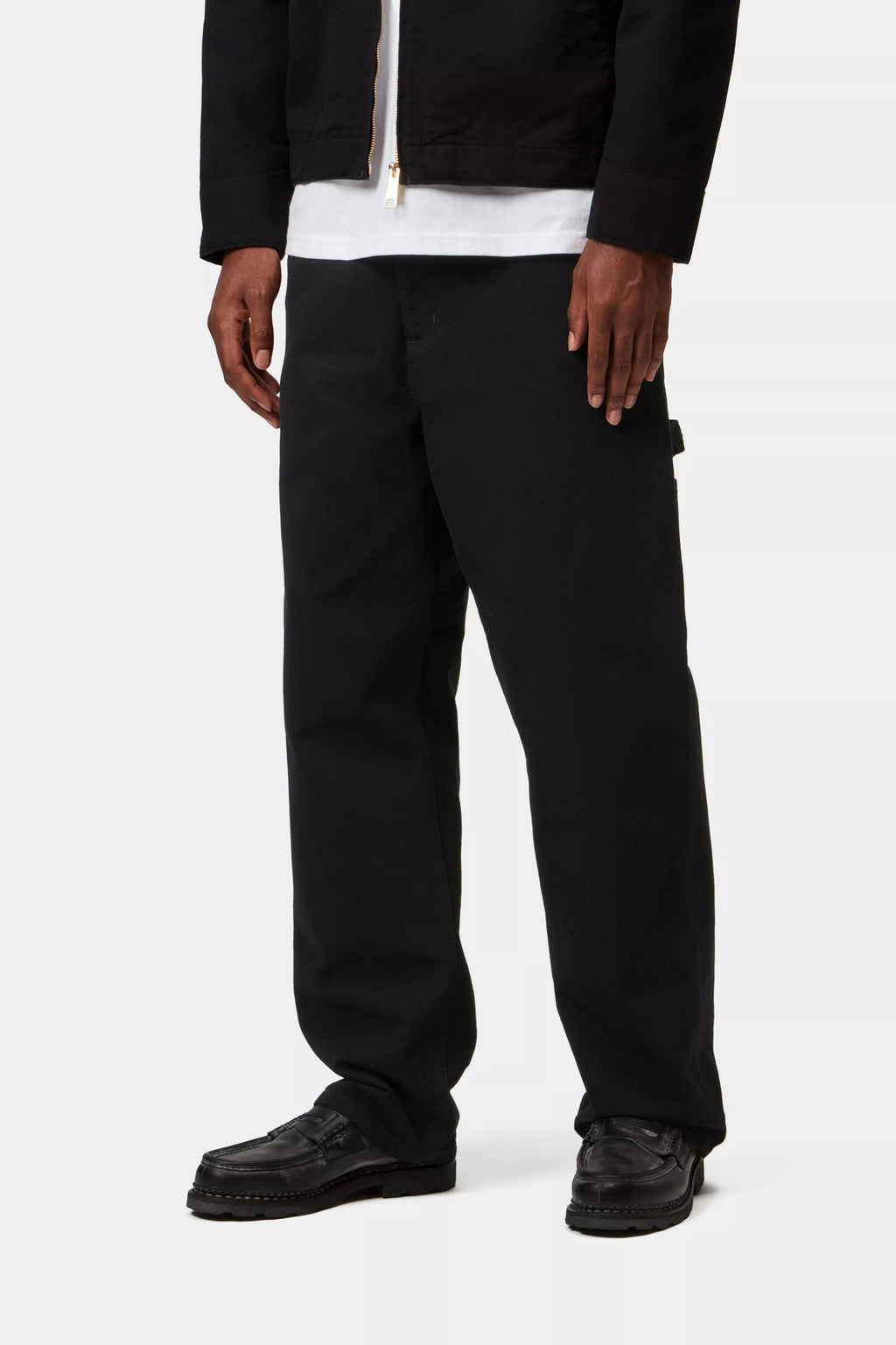 CARHARTT WIP Single Knee Pant - Dearborn Canvas Black, Rinsed