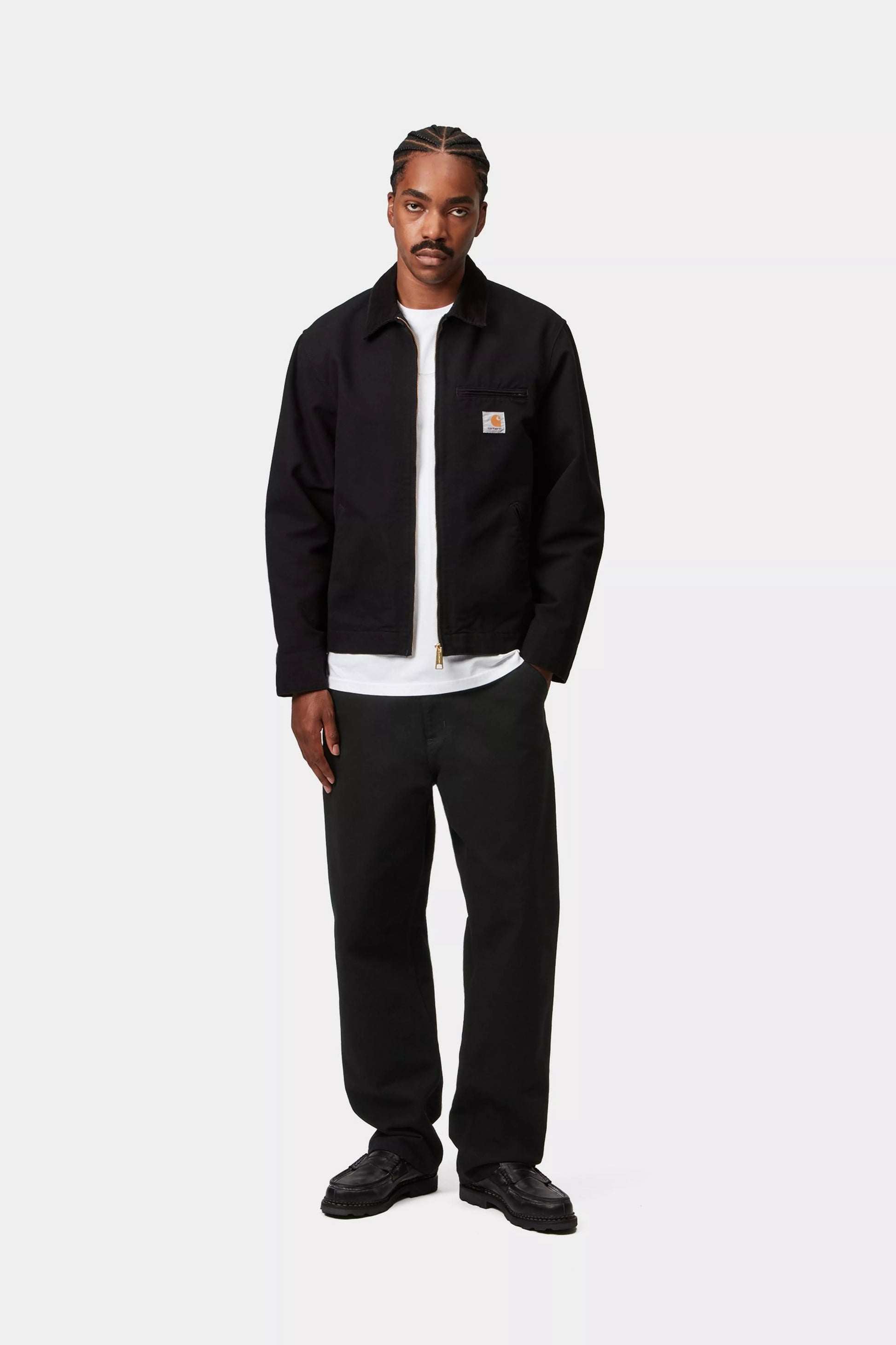 CARHARTT WIP Single Knee Pant - Dearborn Canvas Black, Rinsed