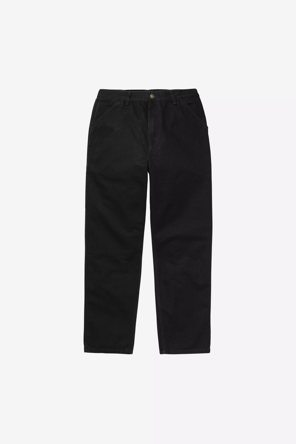 CARHARTT WIP Single Knee Pant - Dearborn Canvas Black, Rinsed