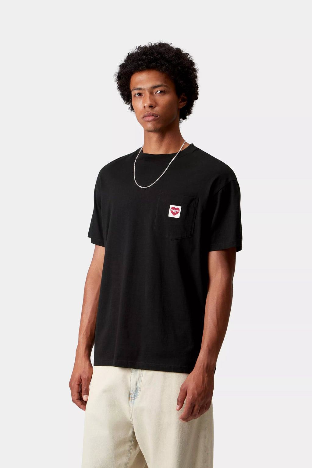 CARHARTT WIP S/S Pocket Heart T-Shirt - Black / Red