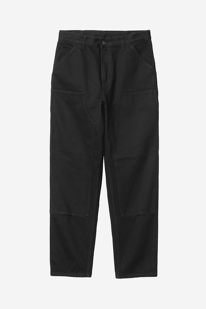 CARHARTT WIP DOUBLE KNEE PANT - Black Rinsed