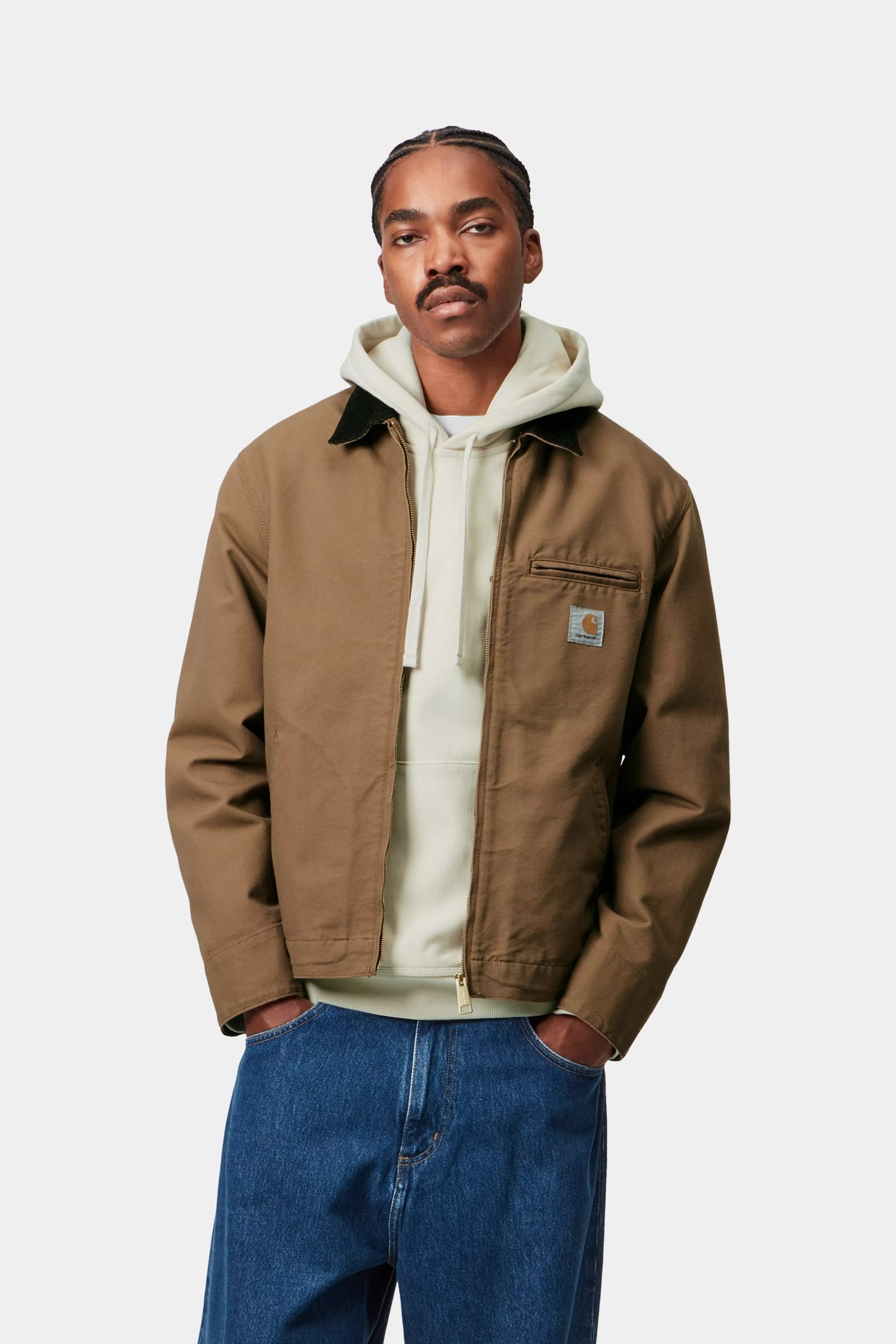 CARHARTT WIP Detroit Jacket (Summer) - Hamilton Brown / Tobacco, Rinsed