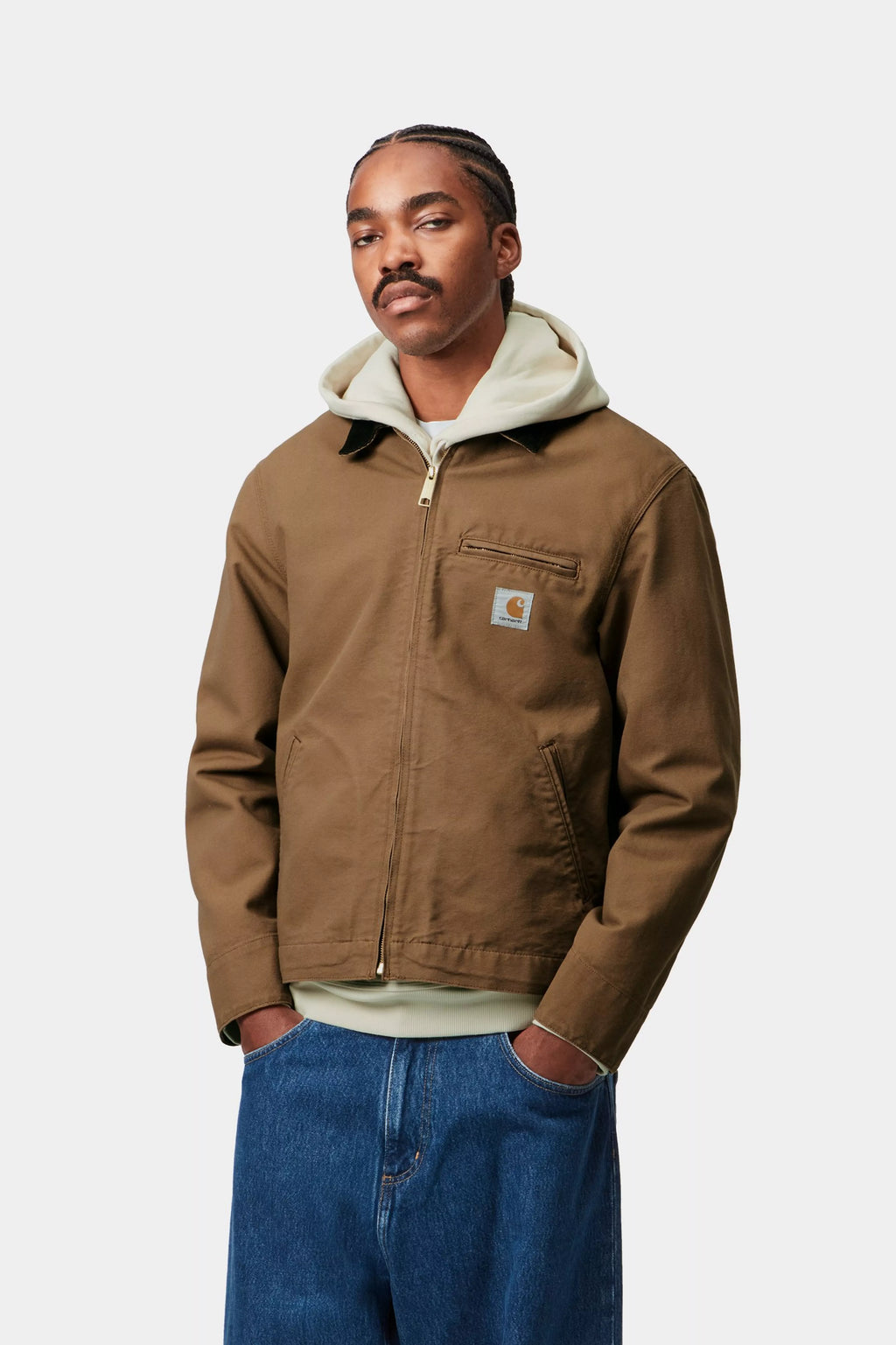 CARHARTT WIP Detroit Jacket (Summer) - Hamilton Brown / Tobacco, Rinsed