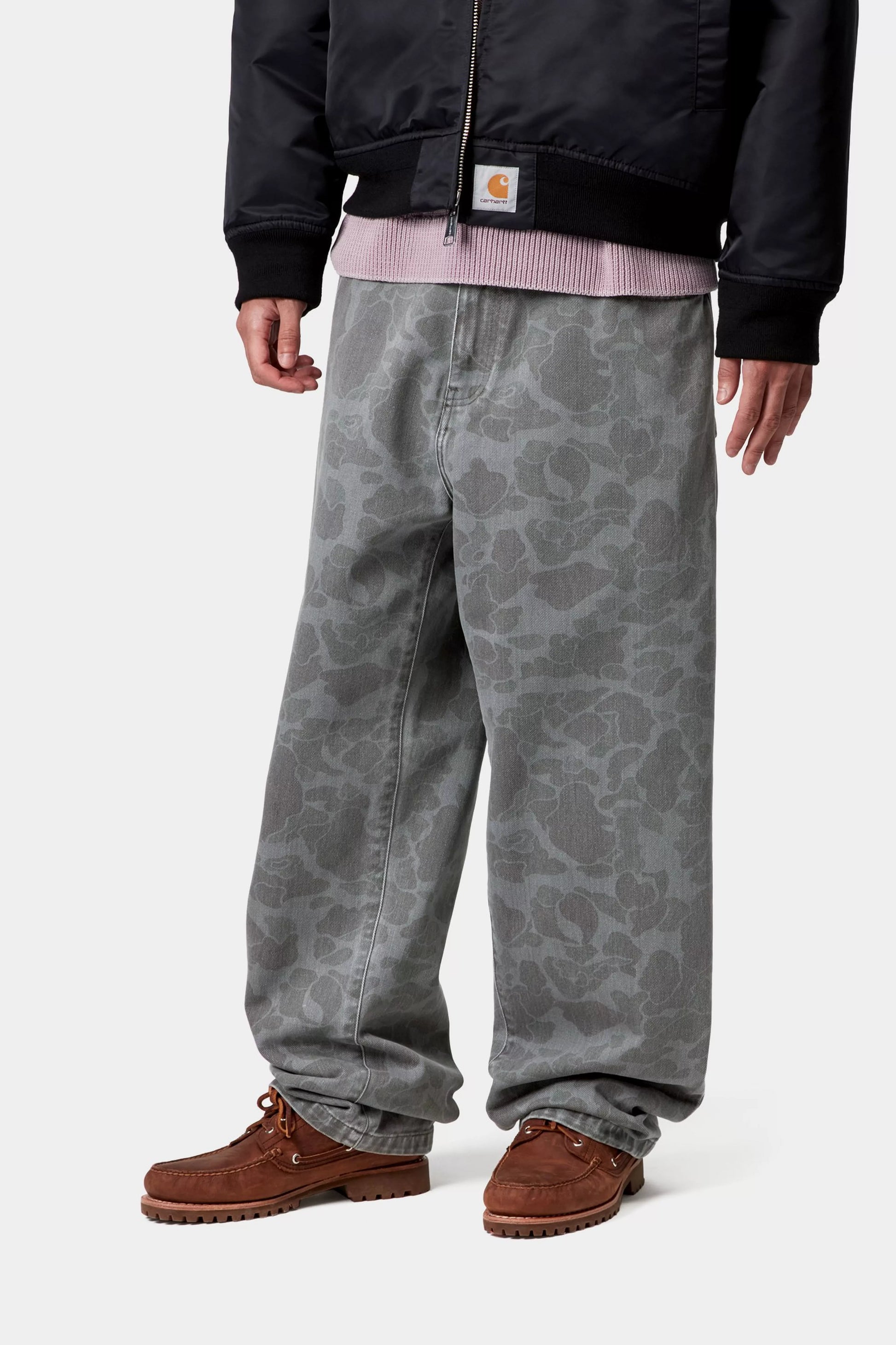 CARHARTT WIP DUCK LANDON PANT - Camo Duck, Black, Heavy bleach wash
