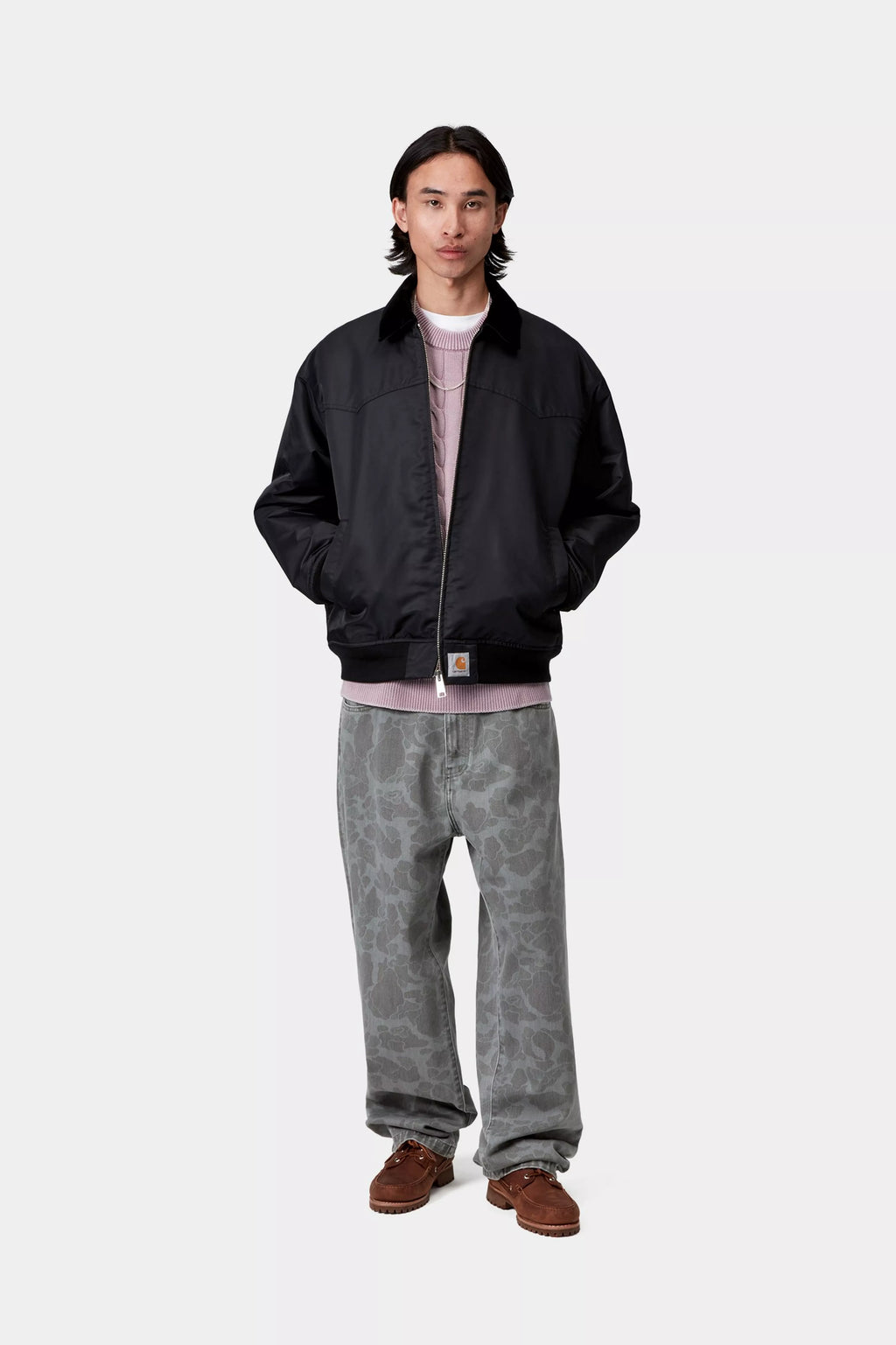 CARHARTT WIP DUCK LANDON PANT - Camo Duck, Black, Heavy bleach wash