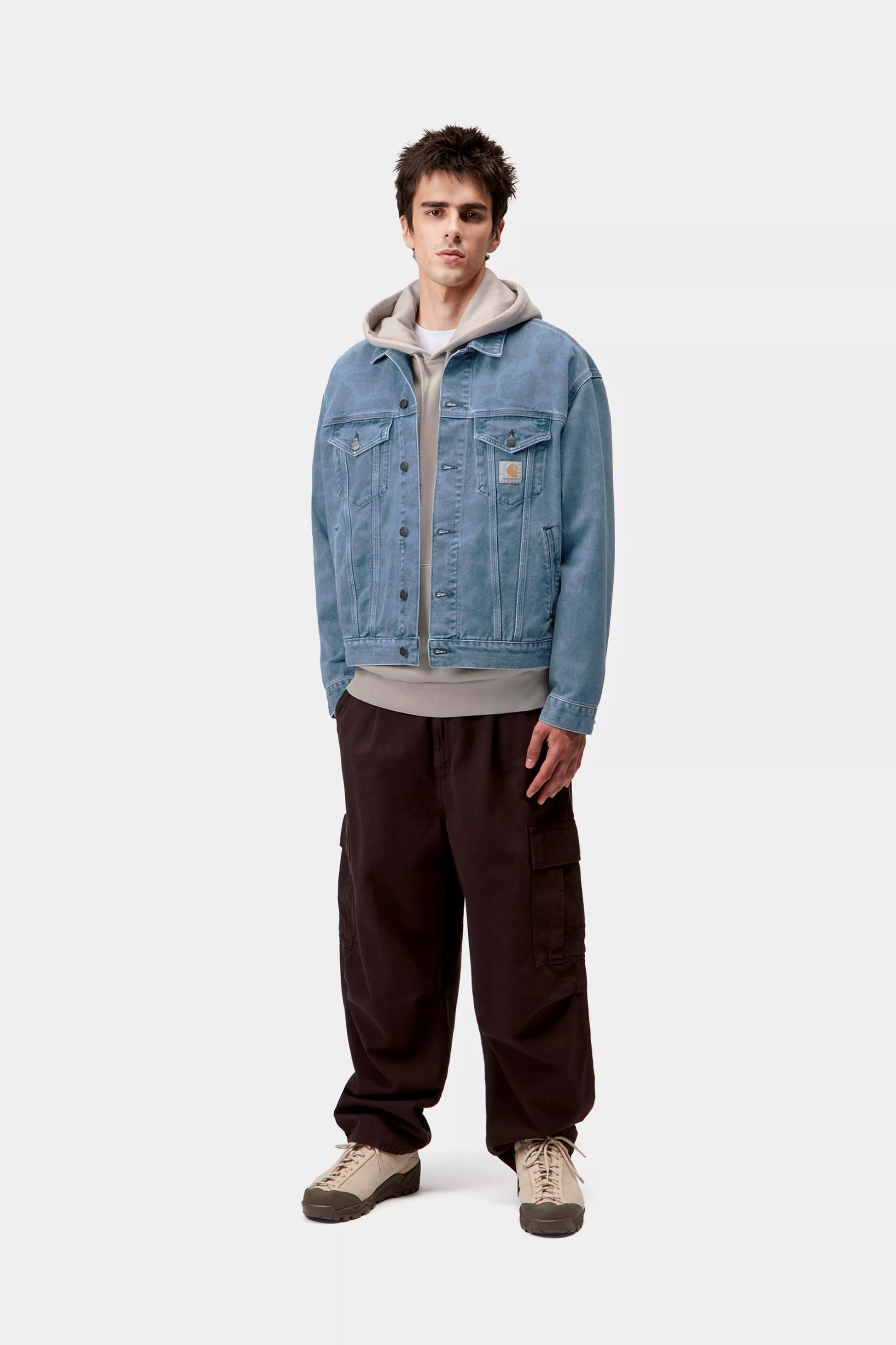 CARHARTT WIP Duck Helston Jacket - Camo Duck, Blue, Bleached