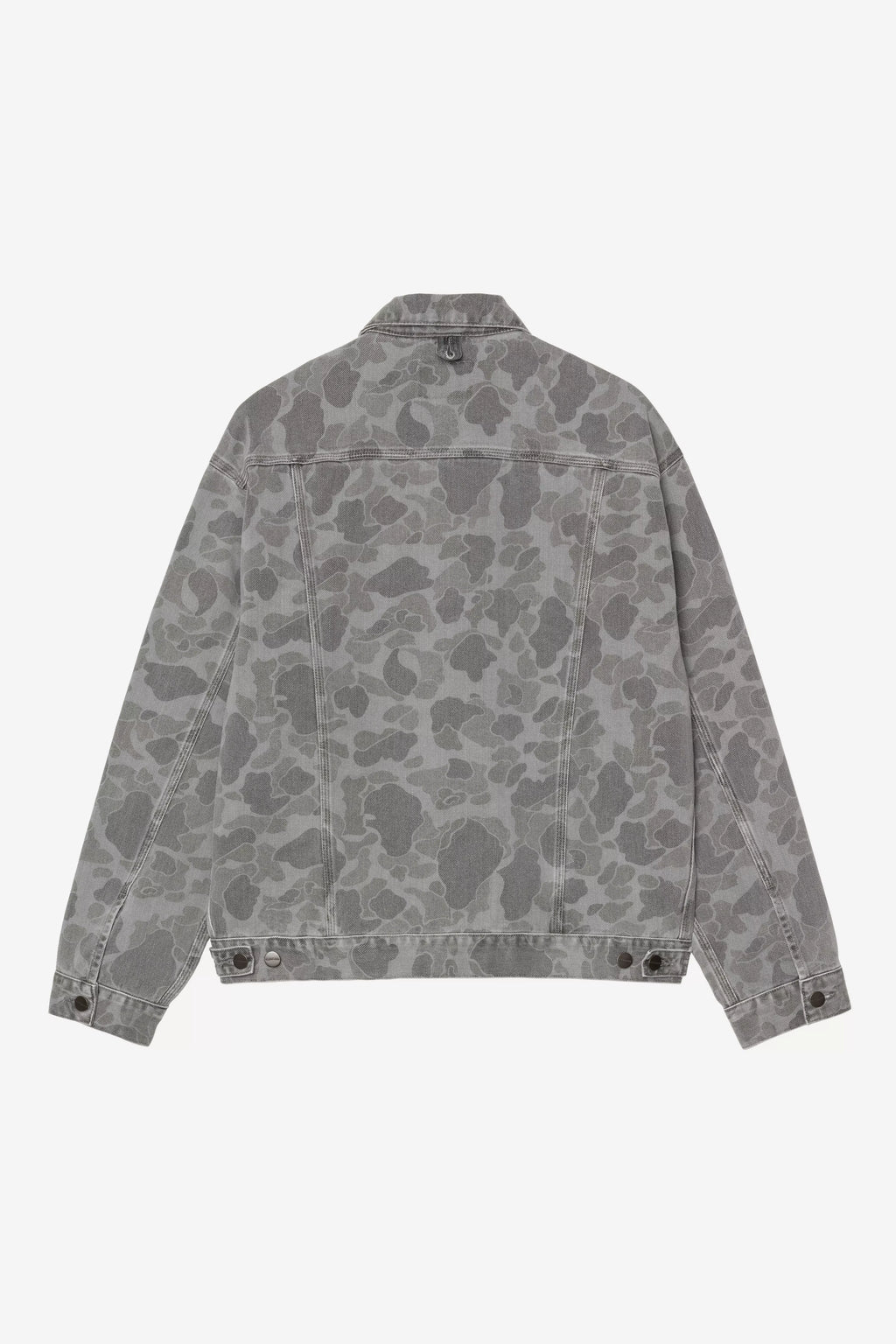 CARHARTT WIP Duck Helston Jacket - Camo Duck, Black, Heavy bleach wash