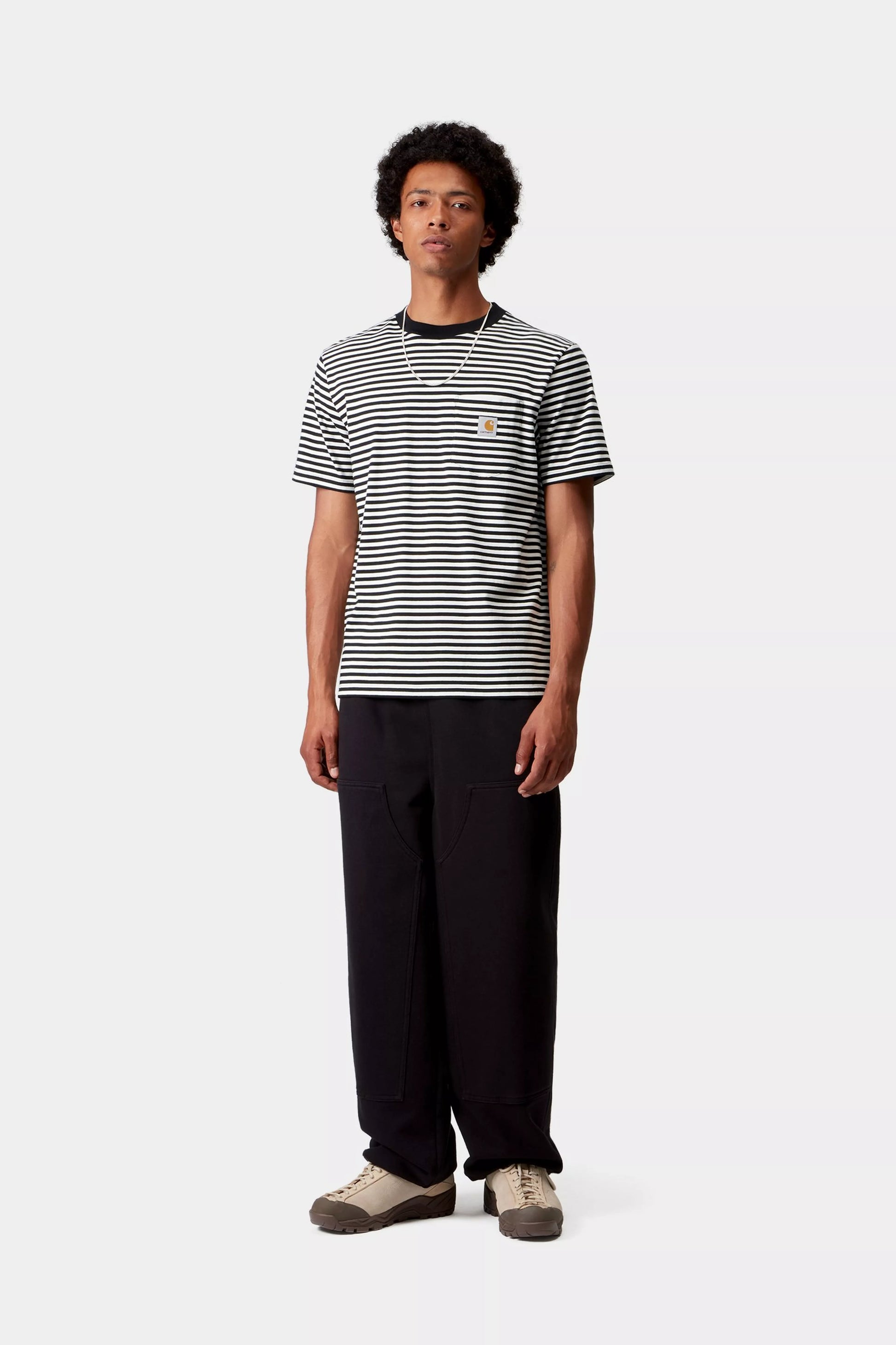 CARHARTT WIP S/S Verner Pocket T-Shirt - Verner Stripe, Black / Wax