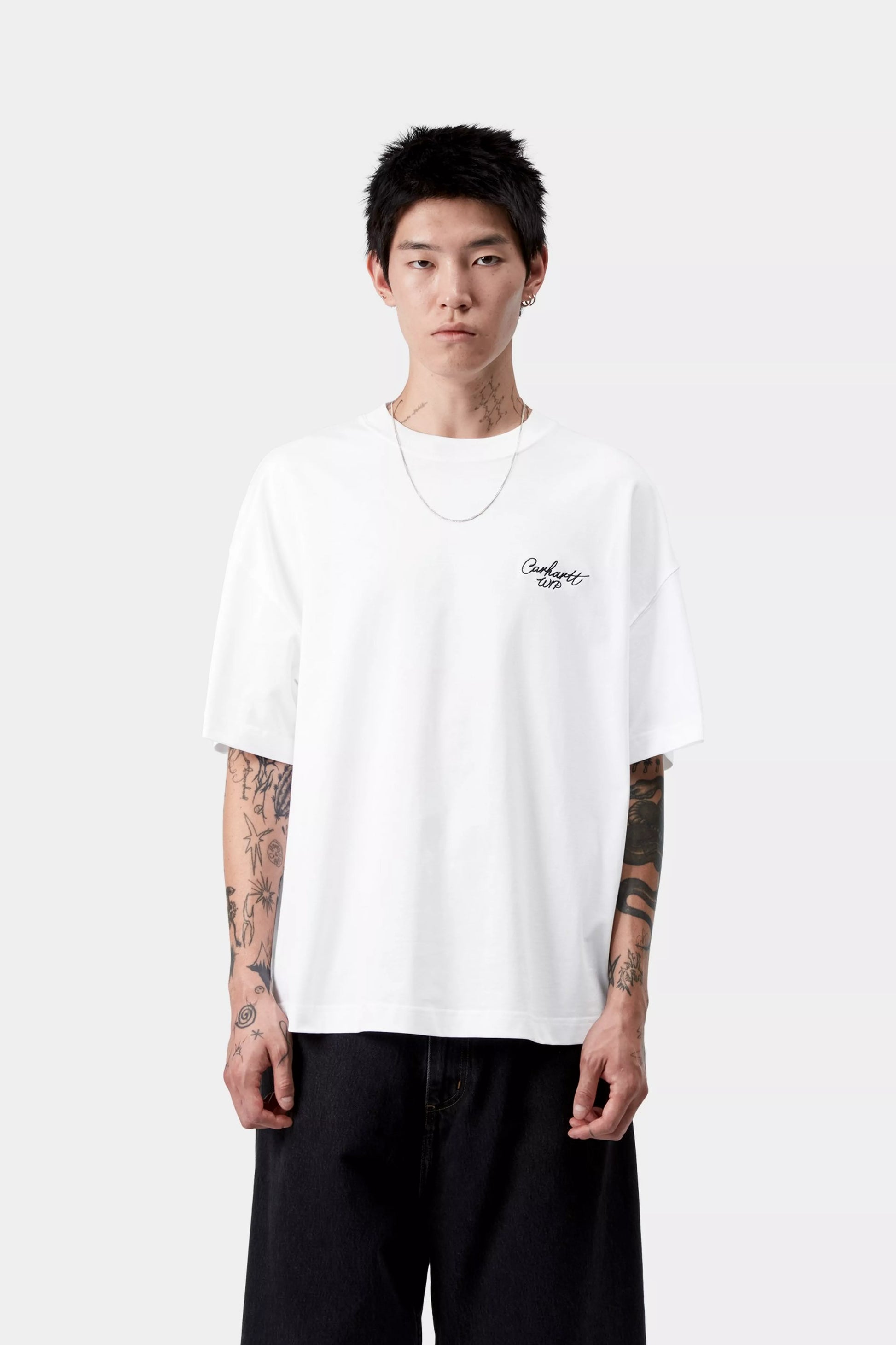 CARHARTT WIP S/S Signature Script T-Shirt - White / Black