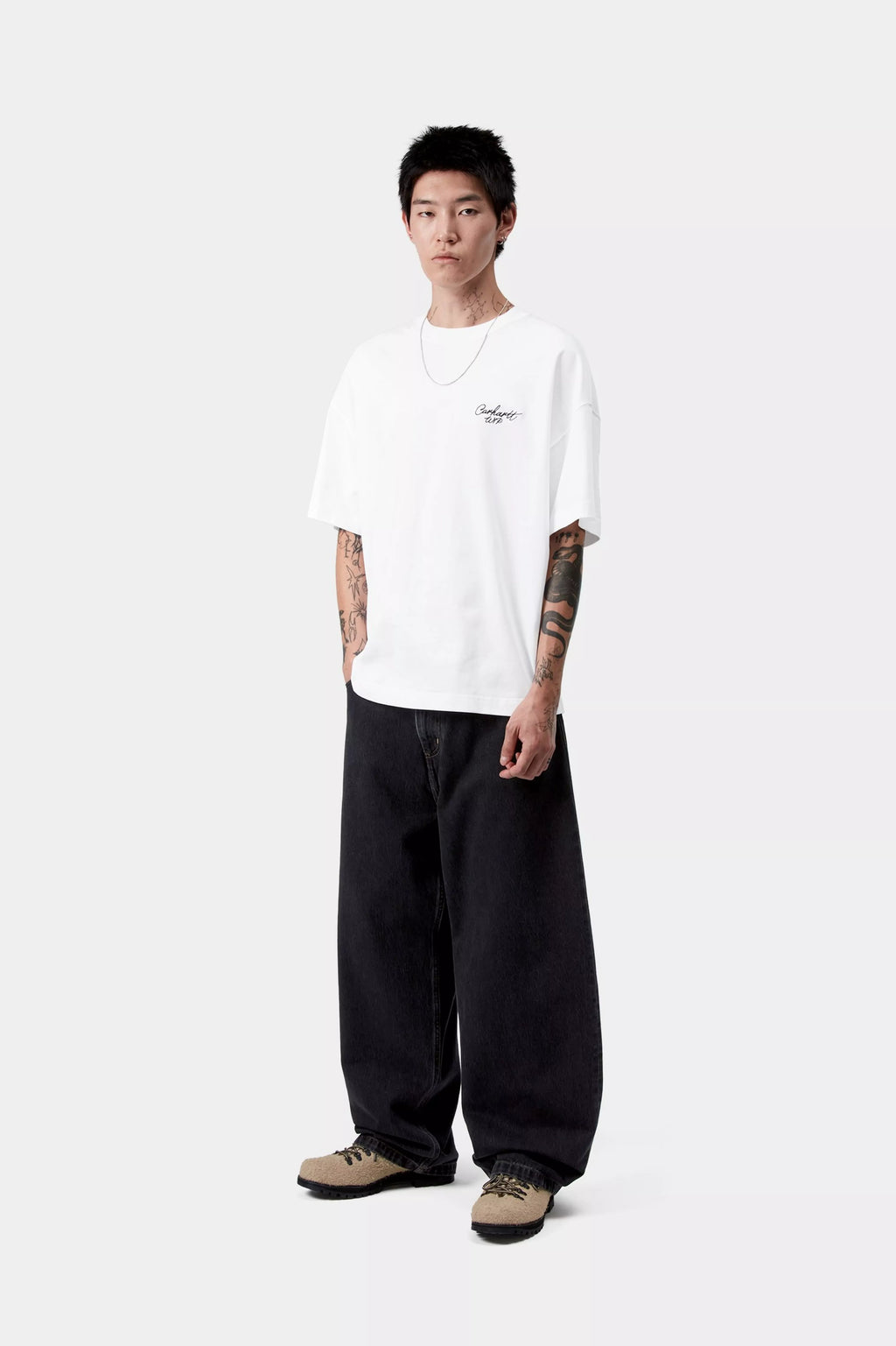 CARHARTT WIP S/S Signature Script T-Shirt - White / Black