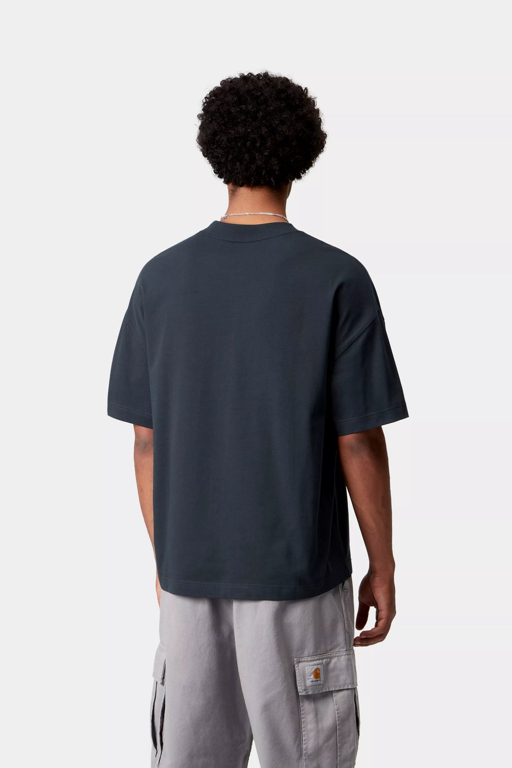 CARHARTT WIP S/S Signature Script T-Shirt - Deep Night / Glassy Pink